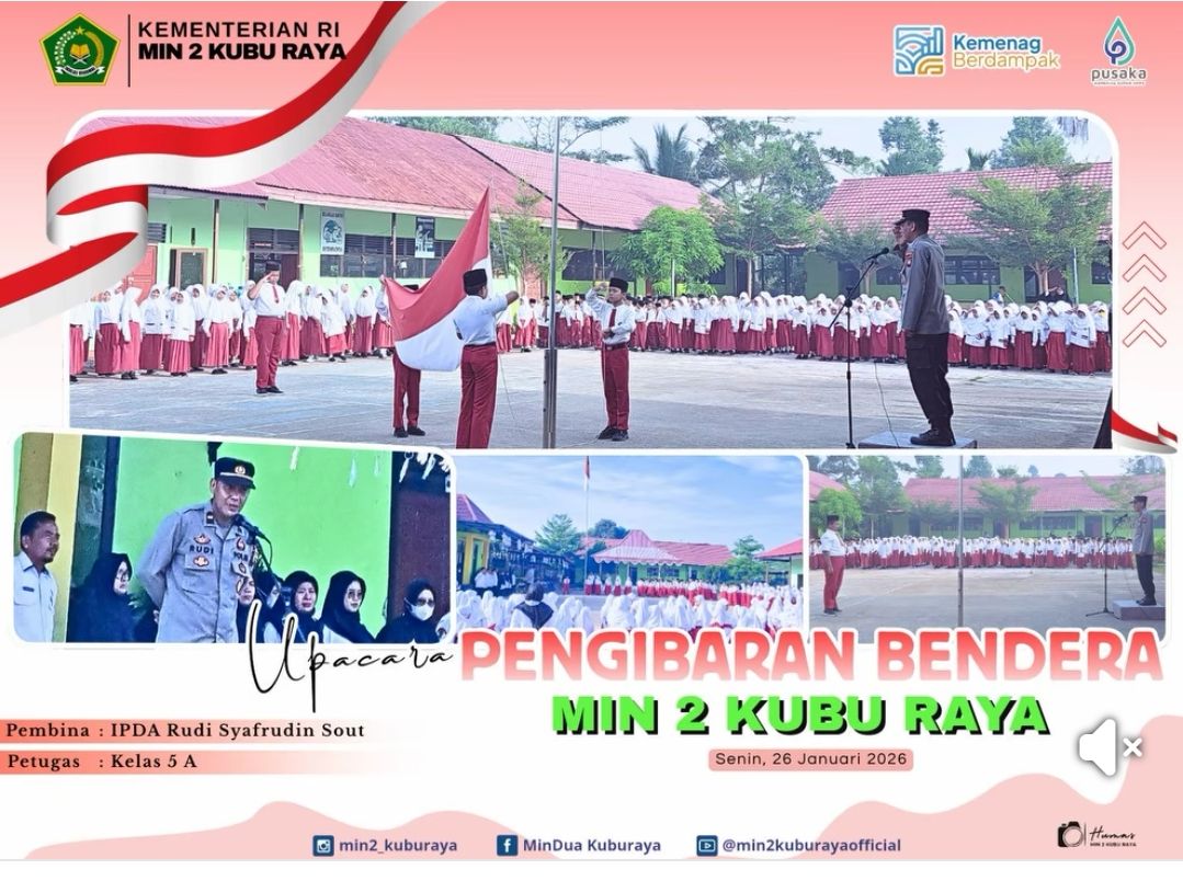 Upacara Bendera MIN 2 Kubu Raya Gaungkan Disiplin dan Stop Bullying